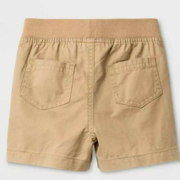 Cat & Jack Baby Boys' Pull-On Twill Drawstring Chino Shorts Tan 12M NWT - Picture 2 of 5